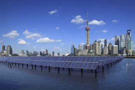 Ecological energy renewable solar panel plant at concept